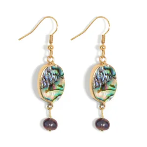 2023 New hawaiian island fresh water pearl Abalone shell small earrings wholesale jewelry lot