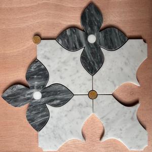 Mosaico Hexagonal de Mármol Moderno para Pared y Piso, Diseño Natural de Pétalos con Técnica de Cuchillo de Agua, para Baño de Hotel, <span class=keywords><strong>Parquet</strong></span> de Primera Calidad - Product Image 1