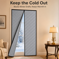 Rideau de porte hiver chaud en coton et polyester, anti-moustiques, fermeture magnétique, sans perçage, auto-fermant, pour chambre, personnalisable OEM