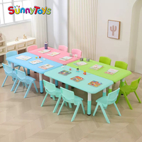 Meubles scolaires Meubles de maternelle de Guangzhou Table rectangulaire Chaise Fournitures scolaires pour enfants de maternelle