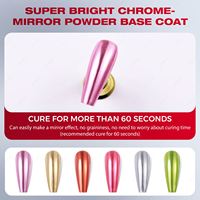 LOGO Super Qualité Base Coat Chrome Transparent Sans Adhésion Poudre Chrome Usage Professionnel Gel de Base Vernis à Ongles OEM Personnalisation Gratuite Vernis à Ongles