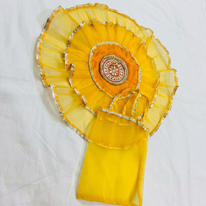 Chunri de lujo hecho a mano con volantes y encaje Gota Patti, diseño étnico Mata Ki Chunari, Dupatta para Navratri, tela decorativa para templo - Product Image 1