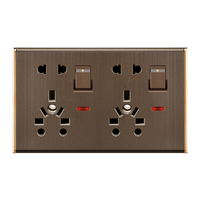 Prise murale double de haute qualité, norme britannique, pour lit double (prise principale), 250 volts, 16 ampères, en matériau PC