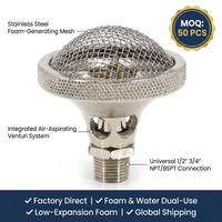 Buse en maille de fil d'acier inoxydable PT, 1/2" 3/4" Arroseur incendie à aspiration d'air et d'eau double usage pour système de déversement, SUS304