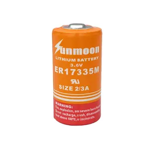 SUNMOON ER17335M 3.6V 1700mAh 2/3A 고배율 리튬 배터리 연기 경보 순찰용