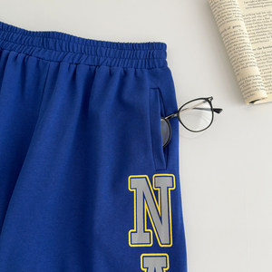 <span class=keywords><strong>Pantaloni</strong></span> Casual Estivi da Donna Stile Hyuna, Blu, Larghi, a Vita Alta Elasticizzata, Taglio Corto, Vintage - Product Image 5
