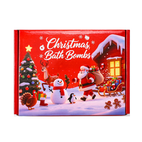 Bombes de bain relaxantes à la lavande et au beurre de karité, faites à la main, emballage cadeau, marque OEM, Noël, pour enfants