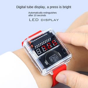 Kit <span class=keywords><strong>de</strong></span> <span class=keywords><strong>montre</strong></span> électronique LED DIY avec horloge à tube numérique à puce unique Accessoires créatifs transparents pour l'éducation et les cartes <span class=keywords><strong>de</strong></span> fabrication - Product Image 2