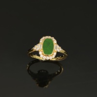 Bague en jadéite birmane naturelle de qualité A, vintage, ajustable, verte, pour femme, à porter au quotidien, cadeau (avec NGTC)