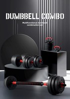 Ensemble haltères et kettlebell 2-en-1 réglable 20 kg – Poids libres multifonctionnels pour la musculation et l'entraînement de force
