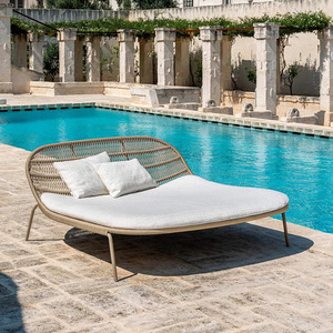 Chaise longue <span class=keywords><strong>de</strong></span> luxe pour cour extérieure, balcon, terrasse, canapé-<span class=keywords><strong>lit</strong></span>, design moderne et simple, imperméable, protection solaire, piscine - Product Image 4