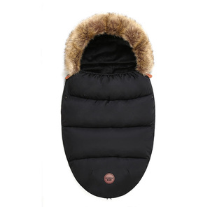 Nouveau-né Plus hiver bébé poussette <span class=keywords><strong>sac</strong></span> <span class=keywords><strong>de</strong></span> <span class=keywords><strong>couchage</strong></span> avec fermeture à bouton à manches longues <span class=keywords><strong>Anti</strong></span>-acariens 100% Polyester velours épaissi - Product Image 1