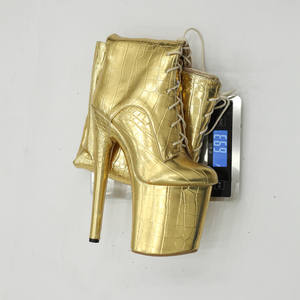 8 inç 20cm seksi yılan platformu kutup dans ayakkabıları kadınlar için egzotik fetiş gladyatör yüksek topuk OTK çizmeler su geçirmez özelliği altın - Product Image 6