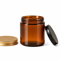 Botol Kosmetik Kaca Borosilikat Amber dengan Tutup Aluminium Kedap Udara untuk Perawatan Kulit Wajah dan Tubuh, Krim Malam 60ml 120ml 250ml