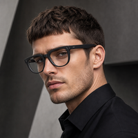 Monture de lunettes optiques unisexe 2026 JS en acétate épais, faite à la main, ronde, anti-lumière bleue, avec charnière