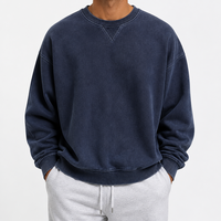 Sudadera Personalizada con Logotipo, 350 g/m², 100% Algodón, Cuello Redondo, para Hombre y Mujer, Estilo Holgado con Hombros Caídos, Sudadera Lisa para Streetwear