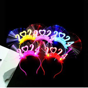 Diadema Digital de Fibra Óptica 2026, 23x21cm, Luminosa, con Forma de Corazón, para Fiestas de Año Nuevo, para Niños - Product Image 3