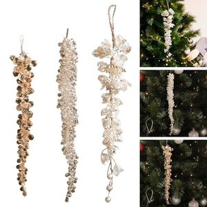 Guirlande de perles de glace en acrylique transparent en forme de goutte, pendentif suspendu pour la décoration de Noël, de mariages et de fêtes - Product Image 4