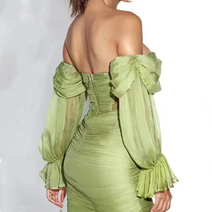 เดรสลำลองผ้าชีฟองสำหรับผู้หญิงชุดราตรีเซ็กซี่ - Product Image 5