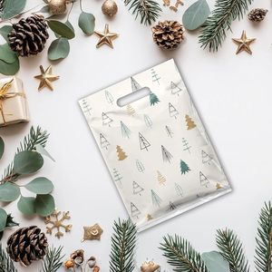 Moda semplice Logo personalizzato stampato fustellatura sacchetti di plastica per imballaggio della spesa prezzo di fabbrica grazie porta borsa - Product Image 6