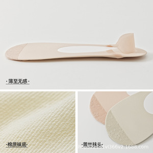 2026 Spring/Summer New Invisible Stockings, Cotton Sole, Heel Dot Adhesive Anti-Slip-Off Boat <b>Socks</b>, Women's Single Shoes, Ice - Product Image 1