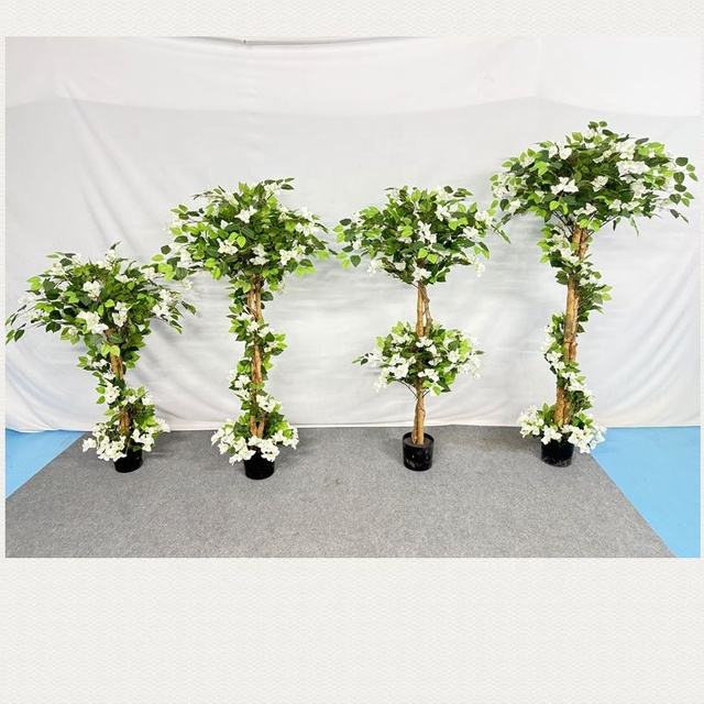 Wholesale UV Resistant Eco-Friendly Plastic Artificial Bougainvillea Flower Tree for Garden and Wedding Decorations