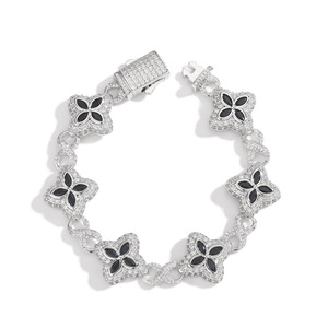 Four Leaf Clover <b>Bracelet</b> Zircon Micro Insert Flower Pattern Jewelry Gift 7 Inch 8 Inch - Product Image 1
