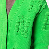 Fabrication de tricots personnalisés OEM & ODM cardigan pour hommes pull cardigan vert en tricot gaufré