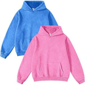 2025 Unisex Heavyweight Silk Hoodie 2 Pack Acid Wash Oversized Vintage Distress <b>Hoodies</b> Hooded Collar for Men and <b>Women</b> - Product Image 4