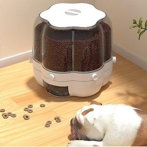 Modern 6-Gid Rotating Rice <b>Container</b> Eco-Friendly PET Durable <b>Large</b> Capacity Food <b>Storage</b> Cereal Dispenser Home Kitchen - Product Image 4