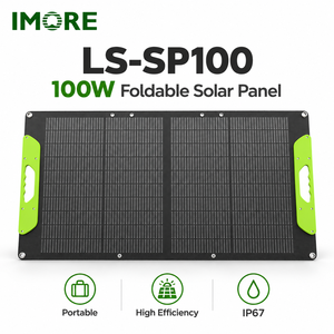 Panel Solar Plegable de 100W, Módulo de Carga Monocristalino Portátil IP67, Energía de Emergencia para Exteriores, Camping y Viajes - Product Image 1