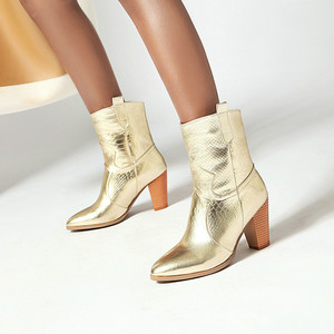 Chelsea <strong>Boots</strong> Fashion <strong>Women's</strong> <strong>Ankle</strong> <strong>Boots</strong> Chunky <strong>Heels</strong> Slip-on Casual High <strong>Heels</strong> <strong>s</strong> for Ladies Custom Snake Print <strong>Low</strong> Tube - Product Image 2