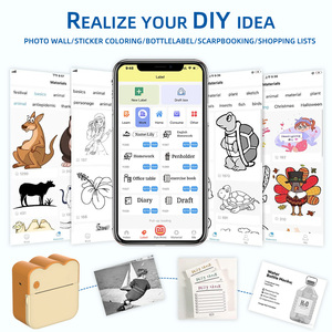 Nhiệt máy in <span class=keywords><strong>mini</strong></span> xách tay inkless Sticker Maker cho IOS Android miễn phí cắt túi nhỏ không dây máy in nhãn - Product Image 6