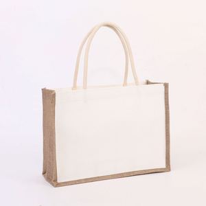 Factory Wholesale Custom logo Picture Printing Shopper <b>Bag</b> Custom Burlap Jute Blank <b>Small</b> Large Customized Size - Product Image 6
