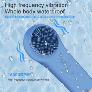 Водонепроницаемая перезаряжаемая щетка для очищения лица для мужчин и женщин, очиститель пор, скрабер для лица, эксфолиатор, массажер, электрический скраббер для лица - Product Image 3
