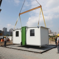 Maison conteneur extensible 20ft 40ft, Cabine préfabriquée pliable et portable, Bureau de chantier, Dortoir pour travailleurs, Hébergement pour camp minier, OEM