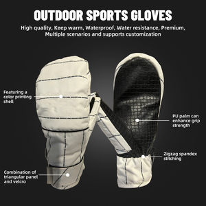 ถุงมือสกีฤดูหนาวแบบหน้าจอสัมผัส  วัสดุ PU  ป้องกันน้ำ  งานปักคุณภาพสูง  ยืดหยุ่น  แบบแยกนิ้ว  สำหรับทุกเพศ  ออกแบบได้ตามต้องการ  ให้ความอบอุ่น - Product Image 2