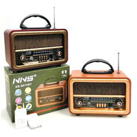 Radio Kayu Gaya Lama NNS NS-8070BT dengan Suara Stereo, Radio AM FM SW, Speaker Retro Nirkabel dengan Colokan USB