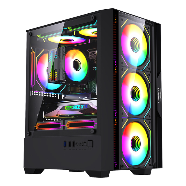 LOVINGCOOL Hot Sell Gaming PC Case MATX ITX Tempered Glass Side Window Mid Tower PC Cabinet ARGB Light Desktop Computer Chassis