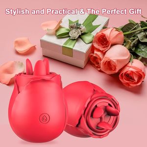 Juguete sexual con forma de rosa con 10 frecuencias, lengua desmontable <span class=keywords><strong>que</strong></span> lame y vibra, vibrador de estimulación del punto G para mujeres - Product Image 2