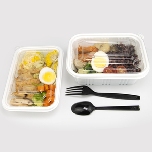 16oz 32oz PP Material <b>Microwaveable</b> Customized Takeaway Rectangle Salad <b>Bowl</b> Food Container <b>With</b> PET <b>Lid</b> - Product Image 5