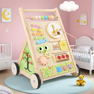 <span class=keywords><strong>Chariot</strong></span> multifonctionnel en <span class=keywords><strong>bois</strong></span> pour l'éducation précoce des enfants, <span class=keywords><strong>chariot</strong></span> à pousser anti-retournement pour bébé - Product Image 1