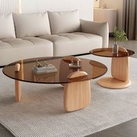 Ensemble table basse moderne grande et petite table basse ronde pour meubles de salon