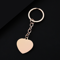 Ywyougang Edelstahl Mode 4-Farben Schlichte Herzförmige Schlüsselanhänger Lasergravierbar Valentinstag Souvenir