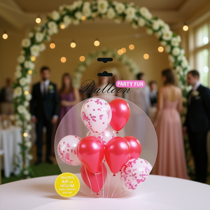 Lot de 10 ballons en latex rouges de 12 pouces avec confettis pour fête, décoration de mariage DIY, anniversaire, baby shower, fournitures de fête - Product Image 2