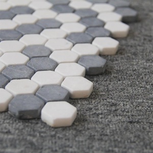 BOTON STONE Albâtre Blanc + noir Marquina Marbre Hexagone <span class=keywords><strong>Mosaïque</strong></span> Carreaux autre <span class=keywords><strong>papier</strong></span> <span class=keywords><strong>peint</strong></span>/panneaux muraux - Product Image 4