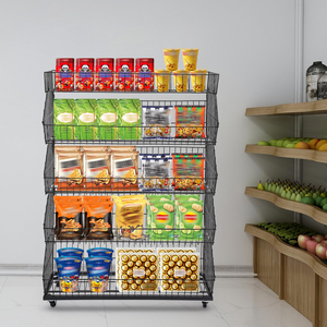 Présentoir pliable multifonctionnel inclinable pour paniers, idéal pour les supermarchés et les magasins de proximité - Product Image 6