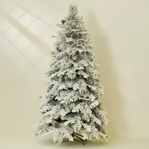 公斤圣诞arboles de navidad 6英尺7英尺白雪植绒圣诞树栩栩如生的户外自动人造圣诞树