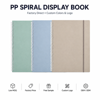 Carnet de présentation spirale PP avec logo personnalisé, 20, 40, 60 pages, format A4, couleur pastel, classeur à feuilles transparentes, organiseur de documents
