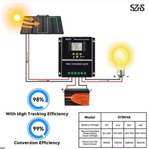 Contrôleur <span class=keywords><strong>de</strong></span> <span class=keywords><strong>charge</strong></span> solaire MPPT 100A 12V 24V 36V 48v Panneau photovoltaïque Batterie Régulateur intelligent Contrôleur <span class=keywords><strong>de</strong></span> <span class=keywords><strong>charge</strong></span> solaire au lithium - Product Image 2